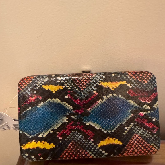 Multicolor Snakeskin Clutch - Picture 4 of 10